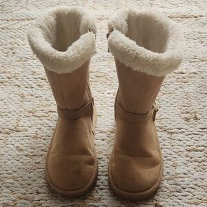 Michael Kors MK Cozy Tan Fur-Lined Boots